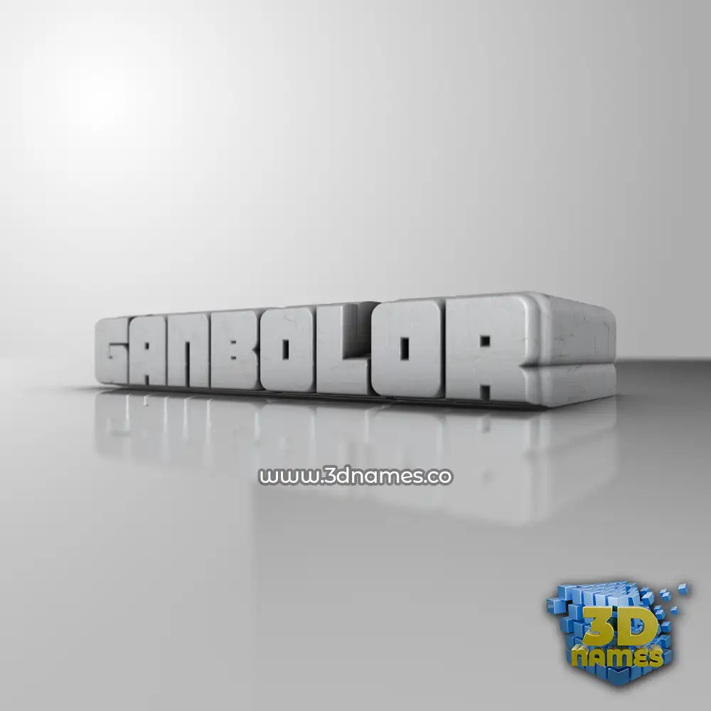 ganbolor in White Metro style - 3D name wallpaper