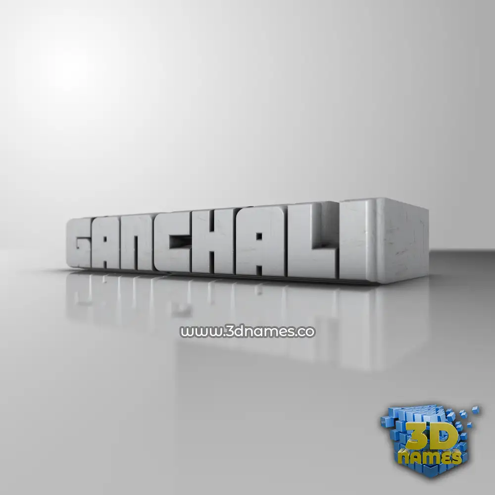 ganchali in White Metro style - 3D name wallpaper