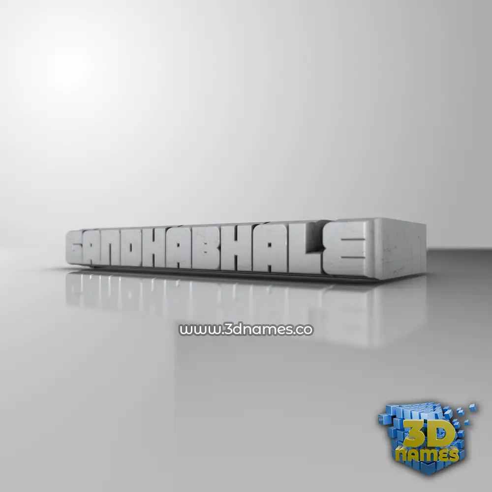 gandhabhale in White Metro style - 3D name wallpaper