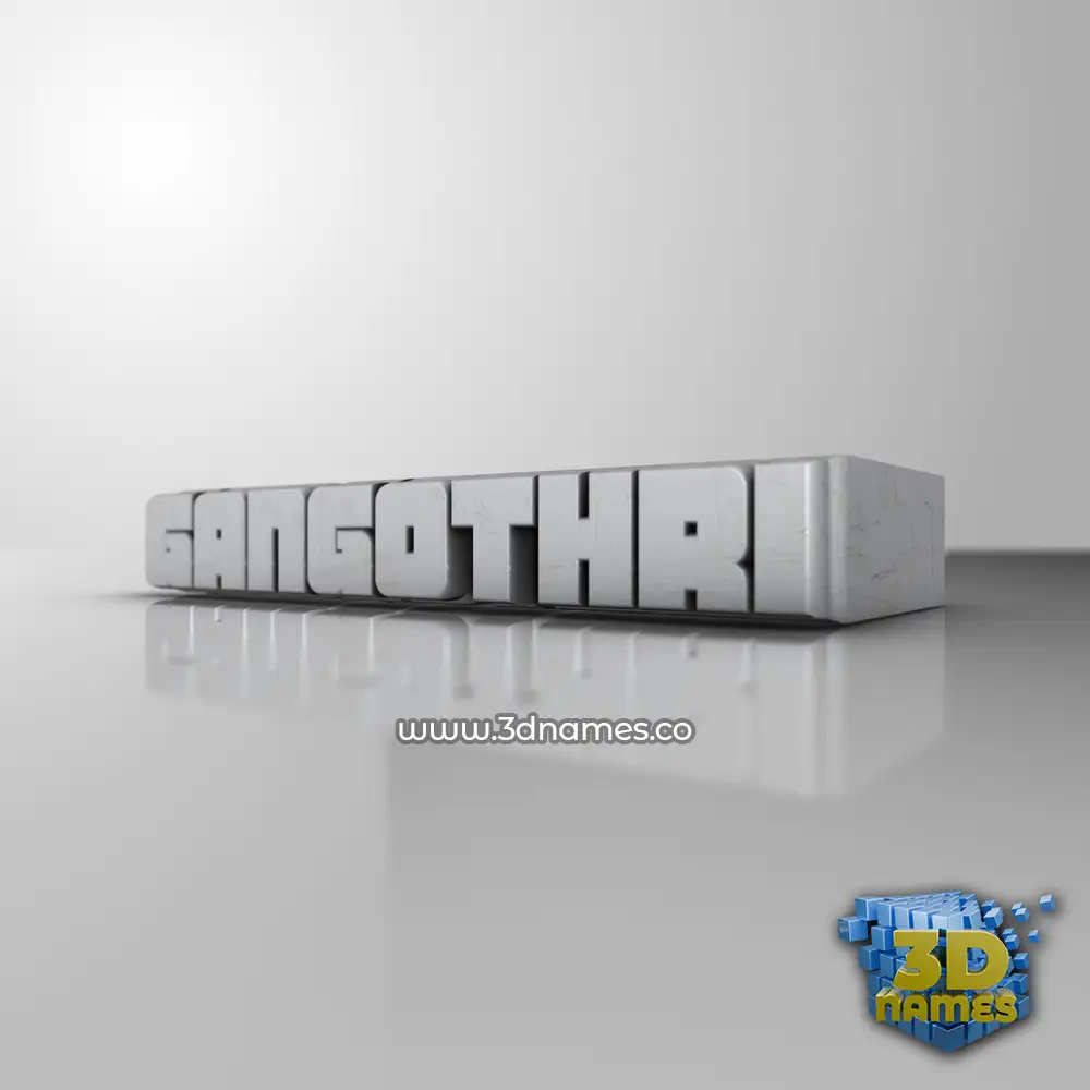 gangothri in White Metro style - 3D name wallpaper