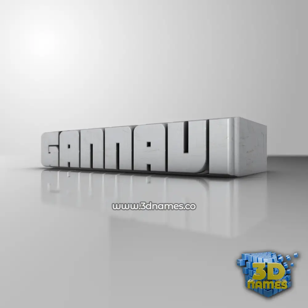 gannavi in White Metro style - 3D name wallpaper