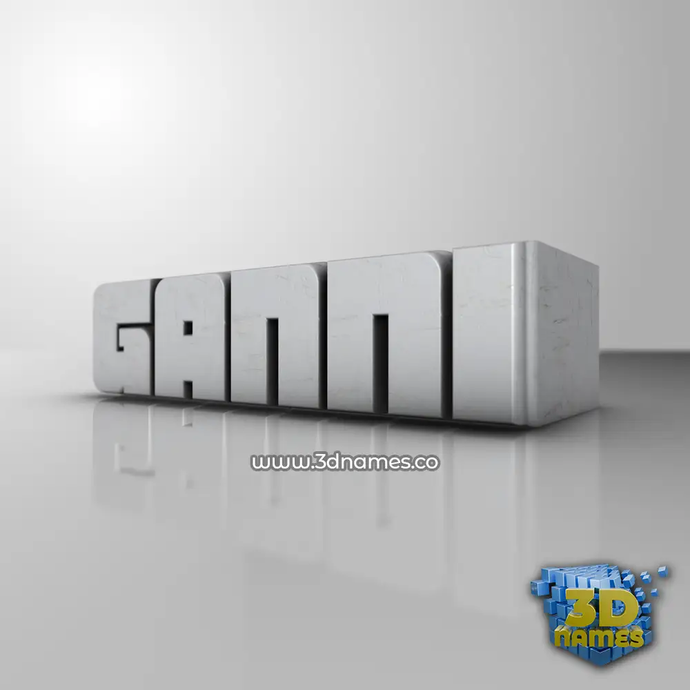 ganni in White Metro style - 3D name wallpaper