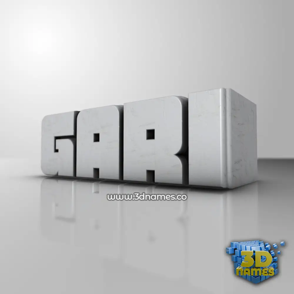 gari in White Metro style - 3D name wallpaper