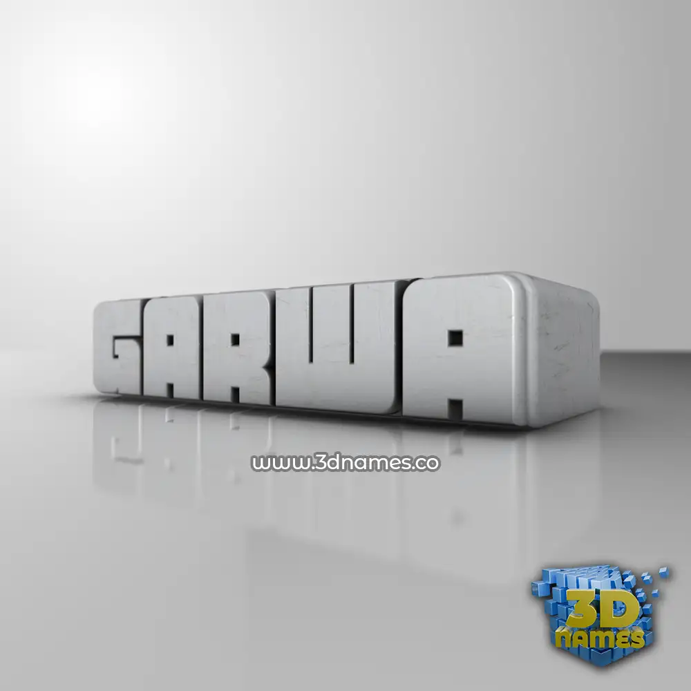 garwa in White Metro style - 3D name wallpaper