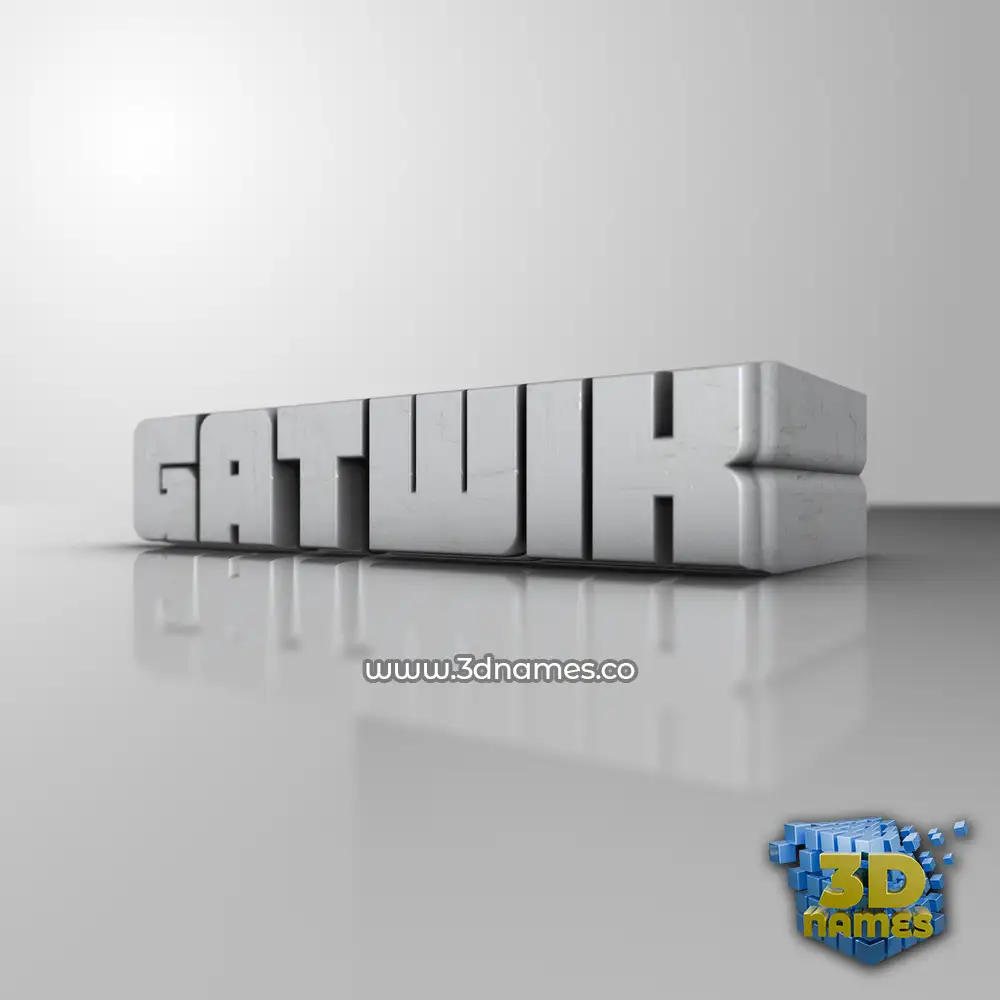 gatwik in White Metro style - 3D name wallpaper