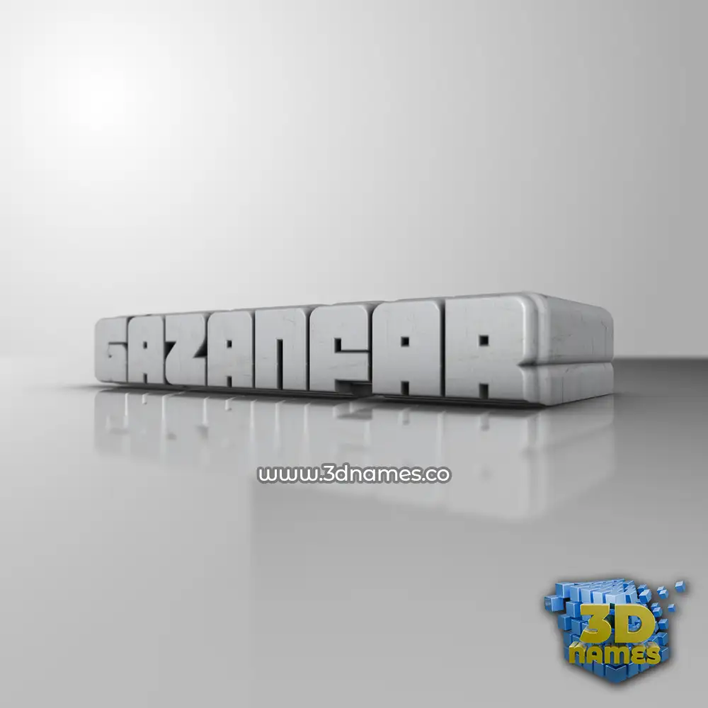 gazanfar in White Metro style - 3D name wallpaper