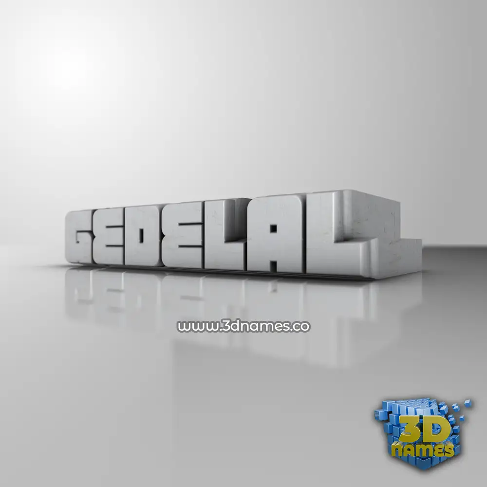 gedelal in White Metro style - 3D name wallpaper