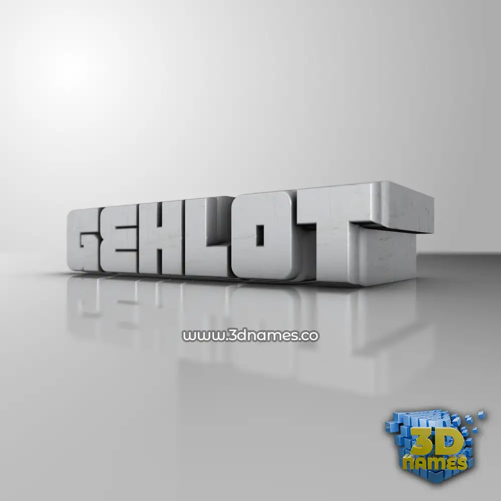 gehlot in White Metro style - 3D name wallpaper