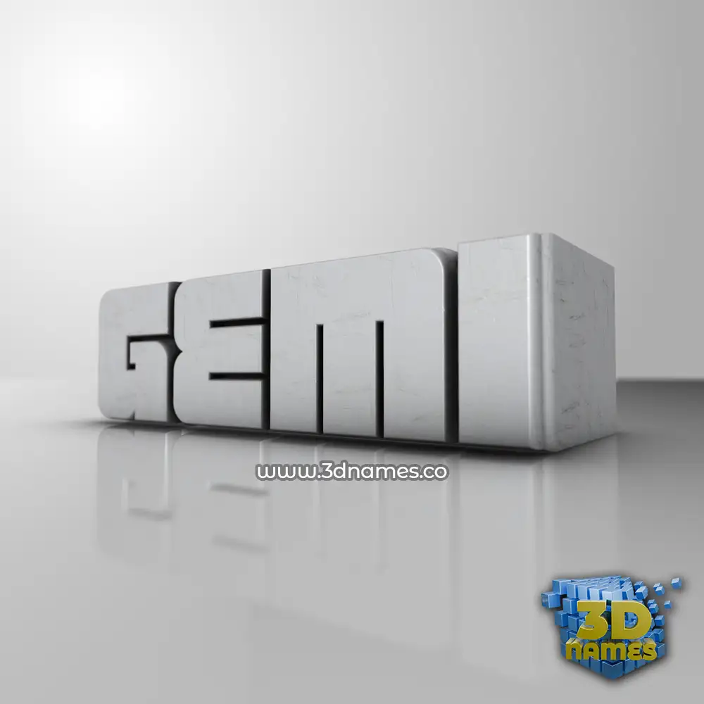 gemi in White Metro style - 3D name wallpaper