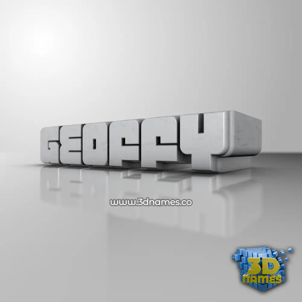 geoffy in White Metro style - 3D name wallpaper