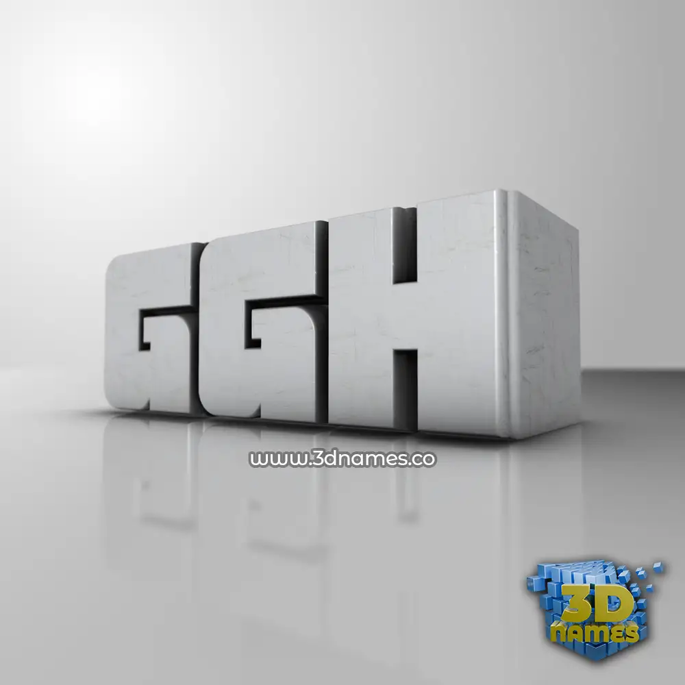 ggh in White Metro style - 3D name wallpaper