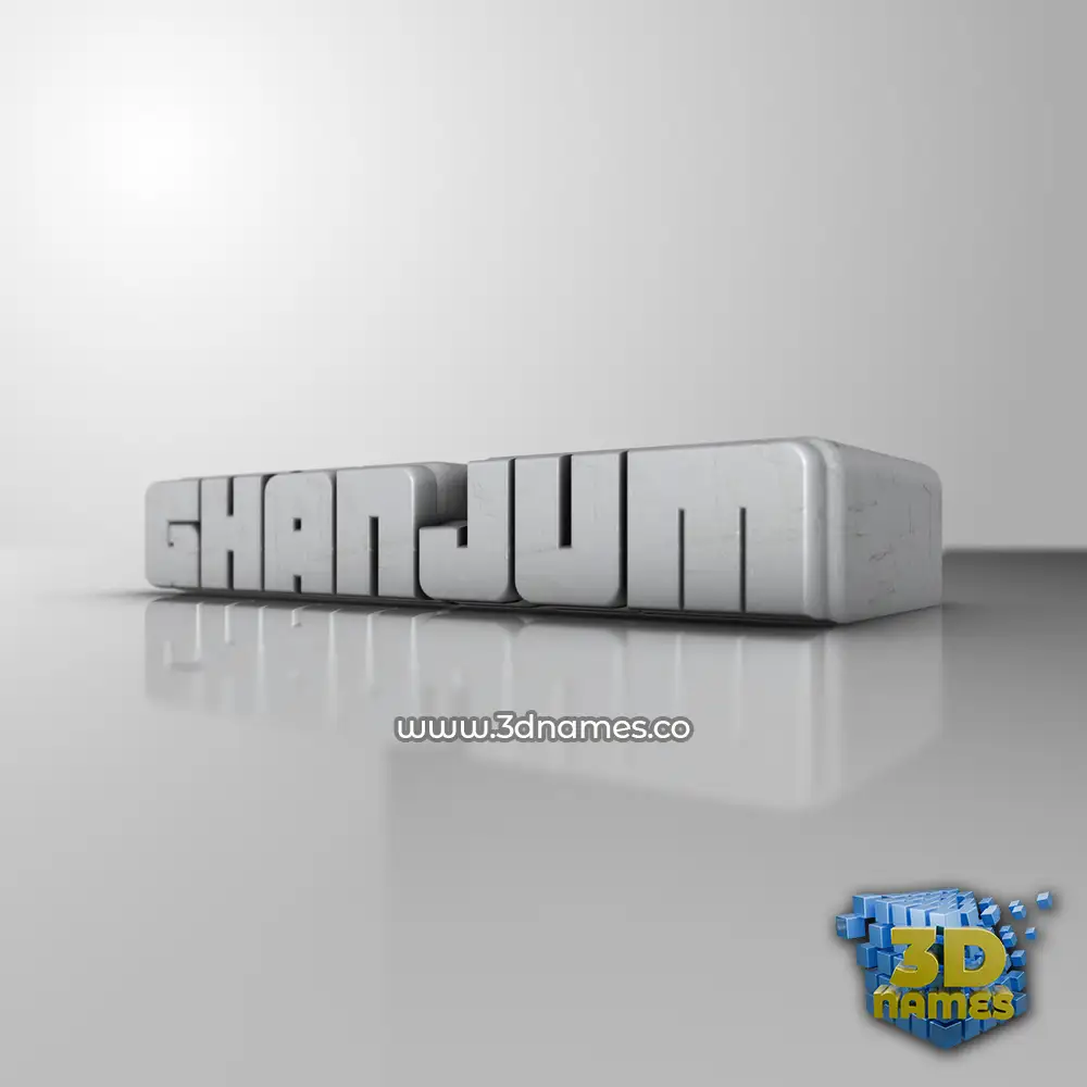ghanjum in White Metro style - 3D name wallpaper