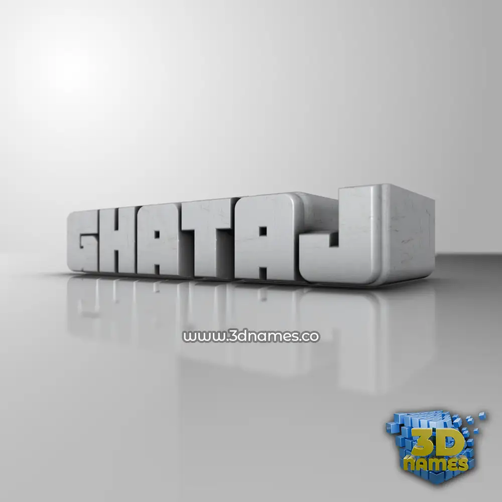 ghataj in White Metro style - 3D name wallpaper