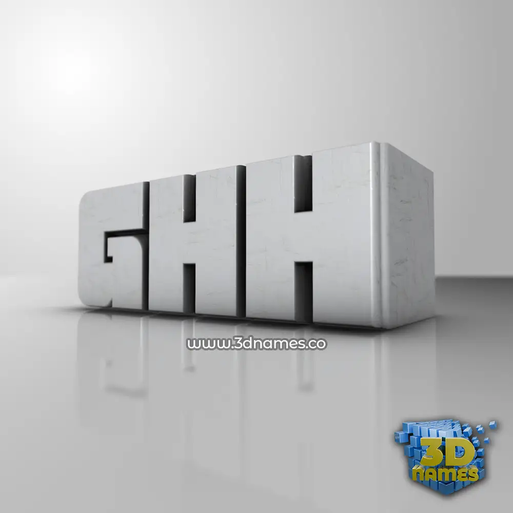 ghh in White Metro style - 3D name wallpaper