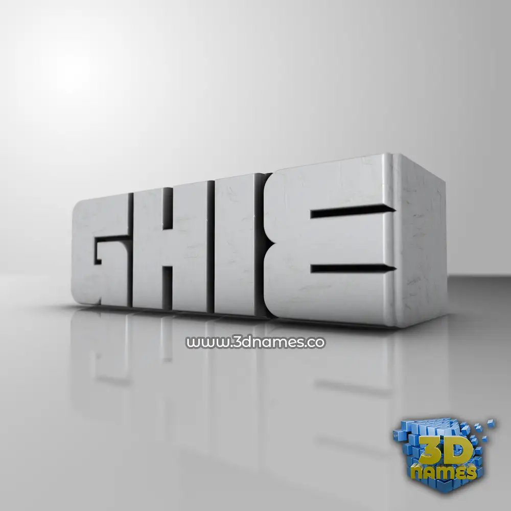 ghie in White Metro style - 3D name wallpaper
