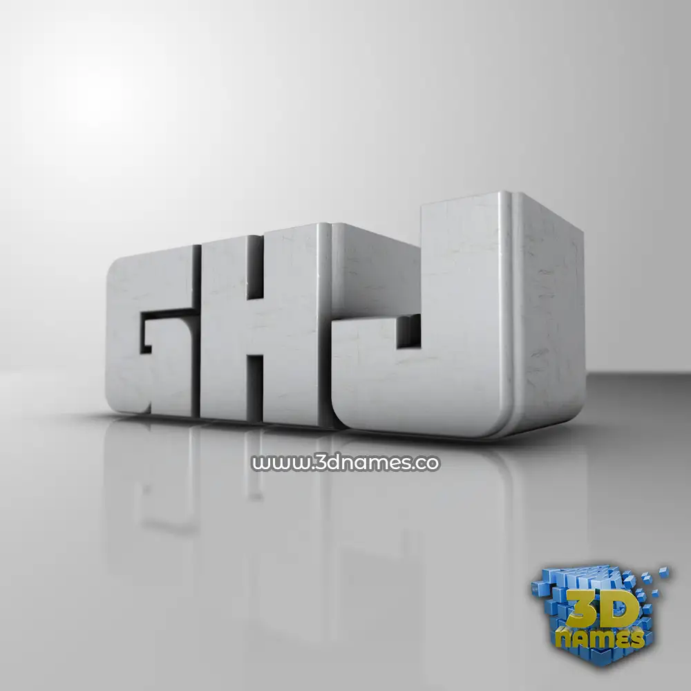 ghj in White Metro style - 3D name wallpaper