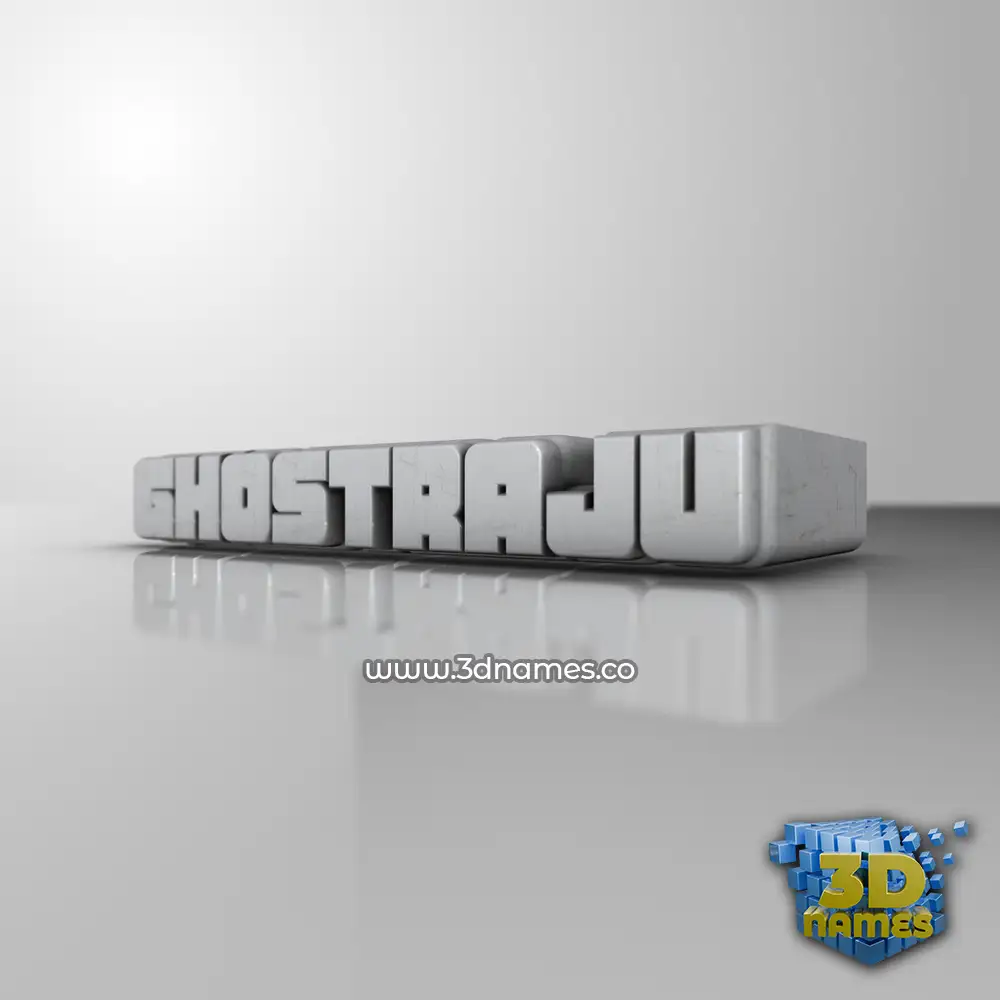 ghostraju in White Metro style - 3D name wallpaper