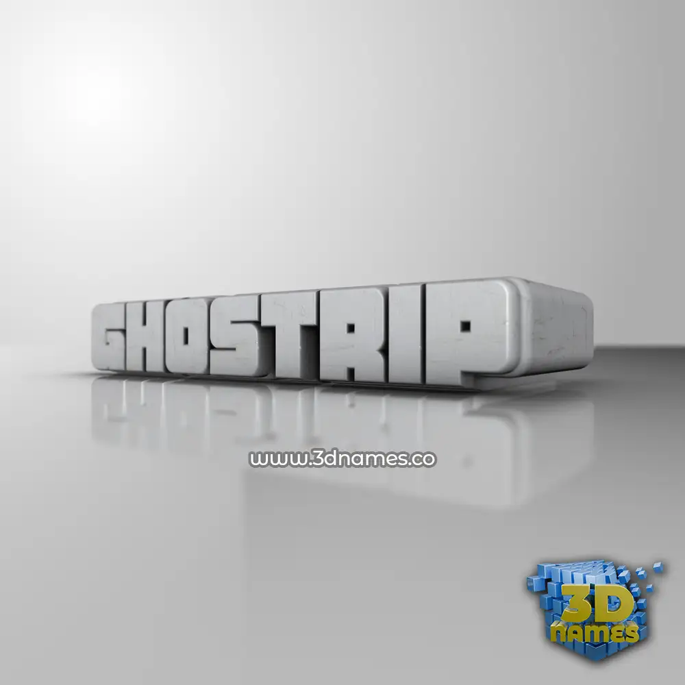 ghostrip in White Metro style - 3D name wallpaper