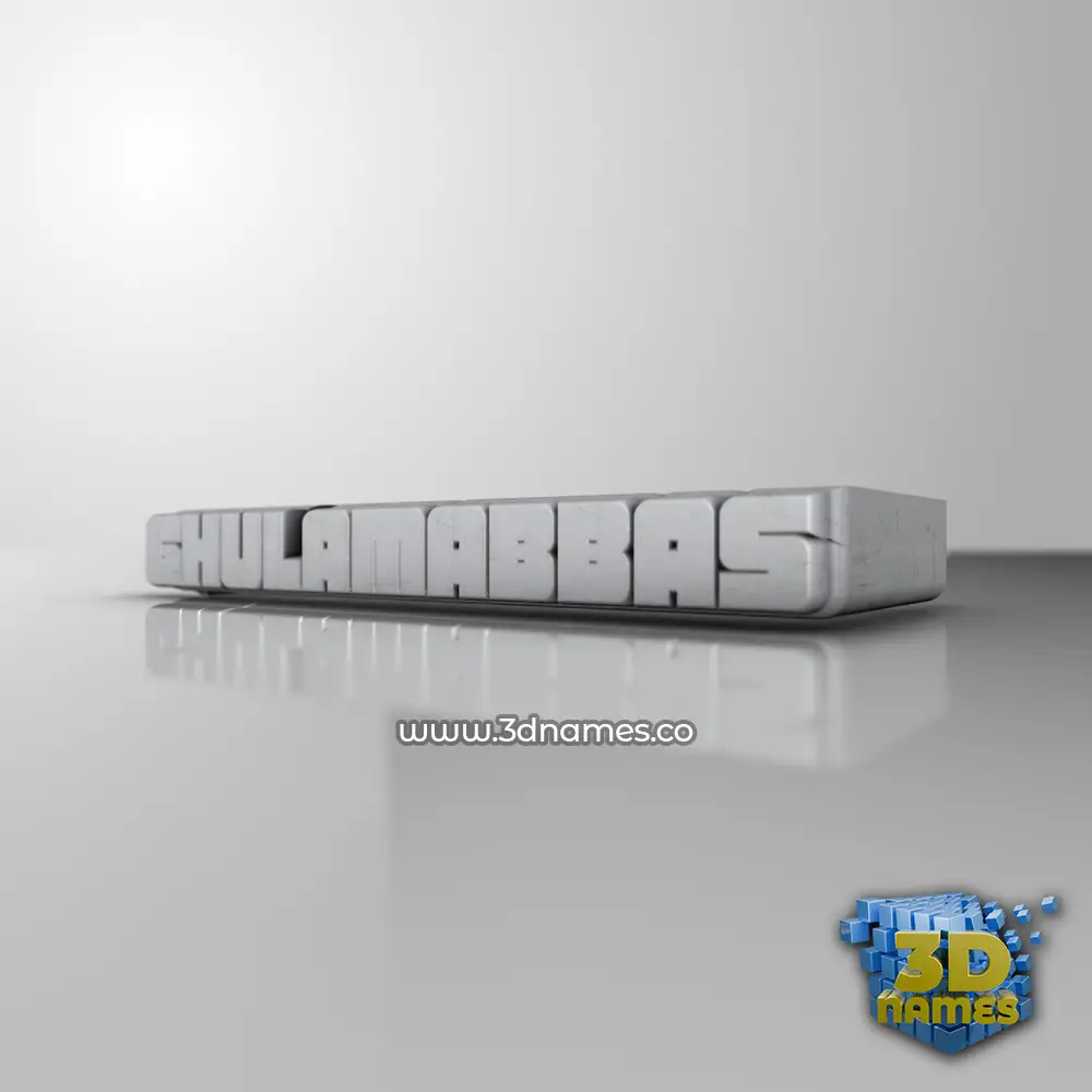 ghulamabbas in White Metro style - 3D name wallpaper