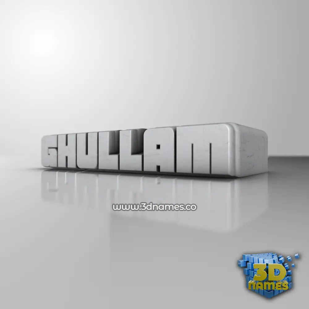 ghullam in White Metro style - 3D name wallpaper