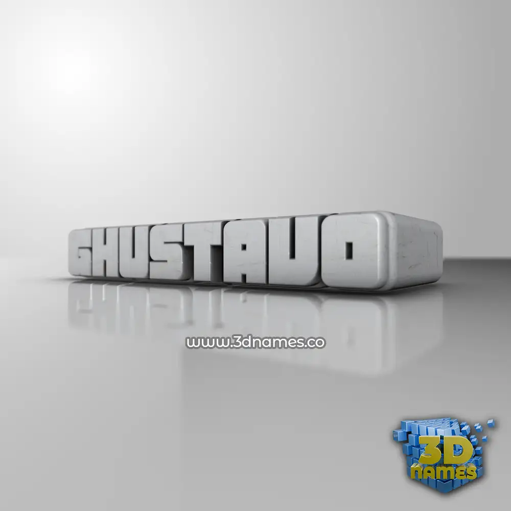 ghustavo in White Metro style - 3D name wallpaper