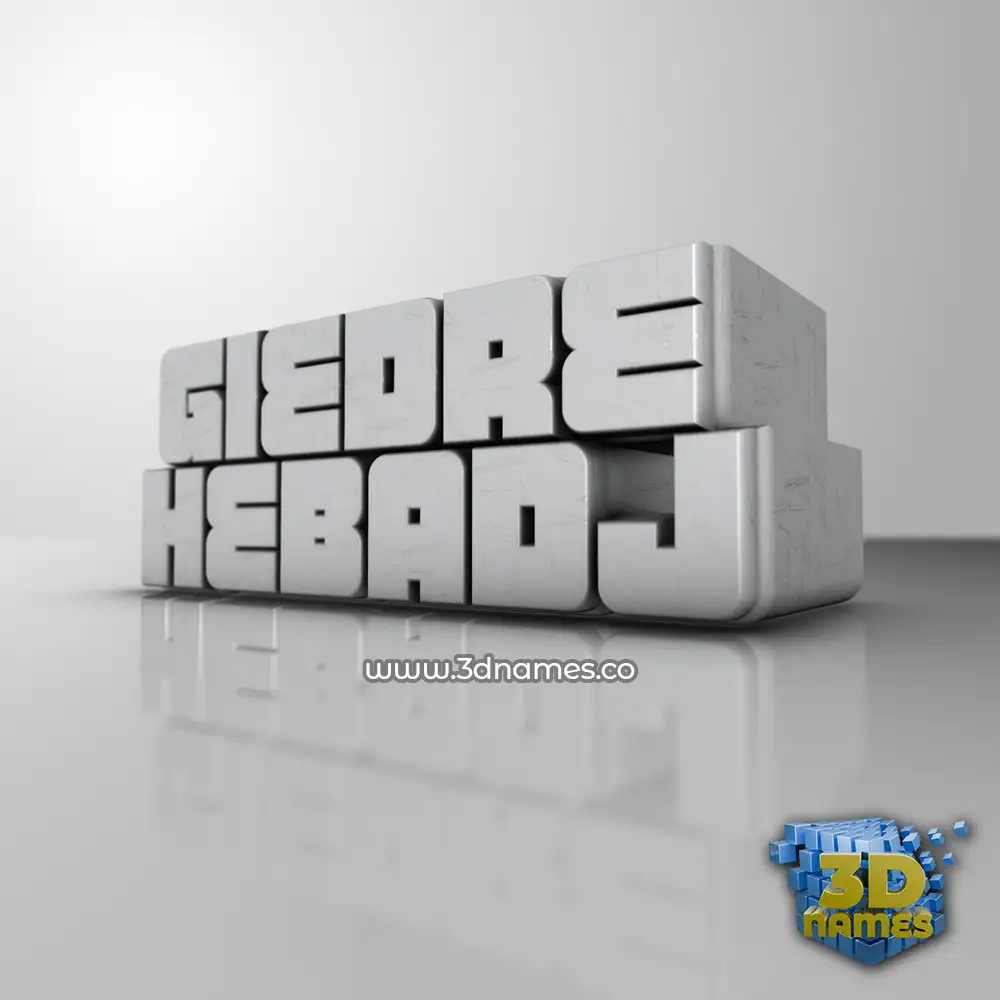 giedre hebadj in White Metro style - 3D name wallpaper