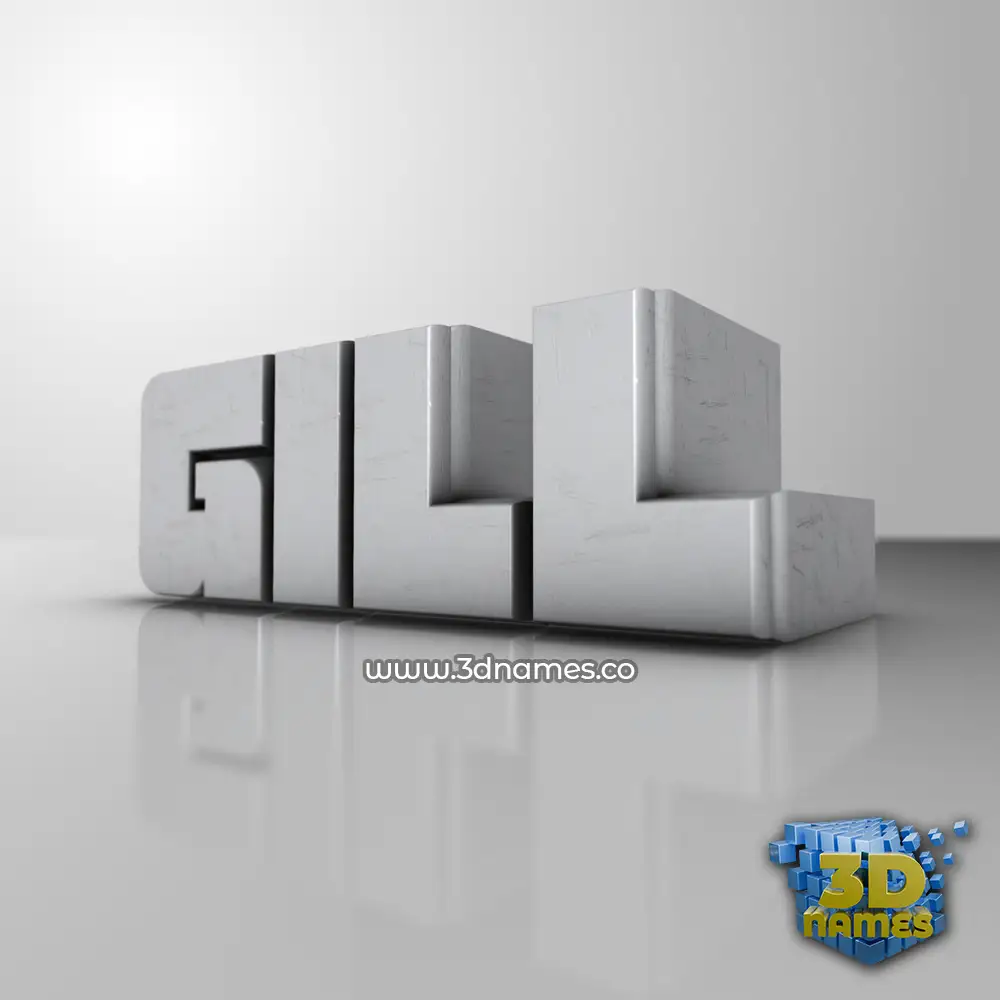 gill in White Metro style - 3D name wallpaper