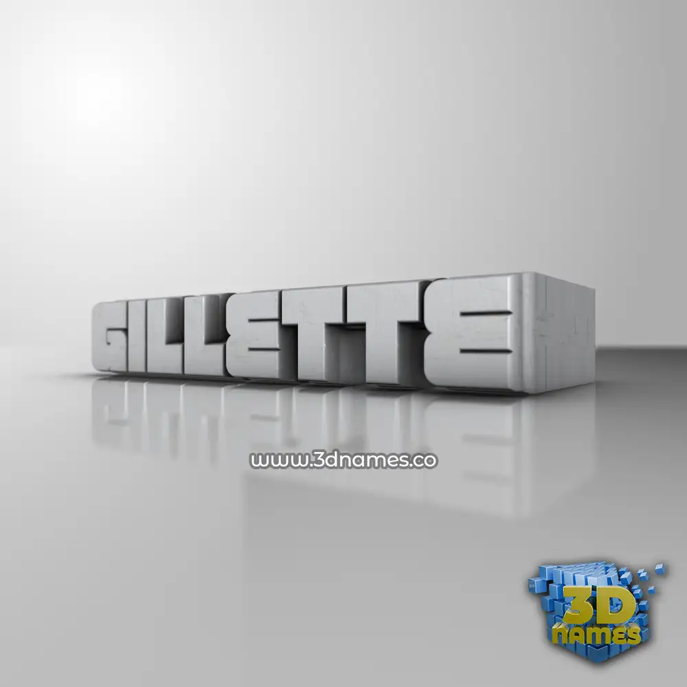 gillette in White Metro style - 3D name wallpaper