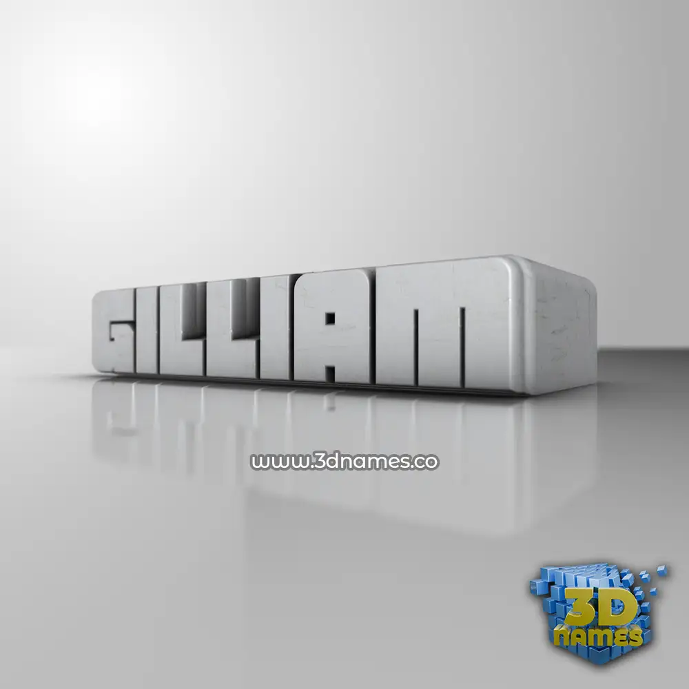 gilliam in White Metro style - 3D name wallpaper