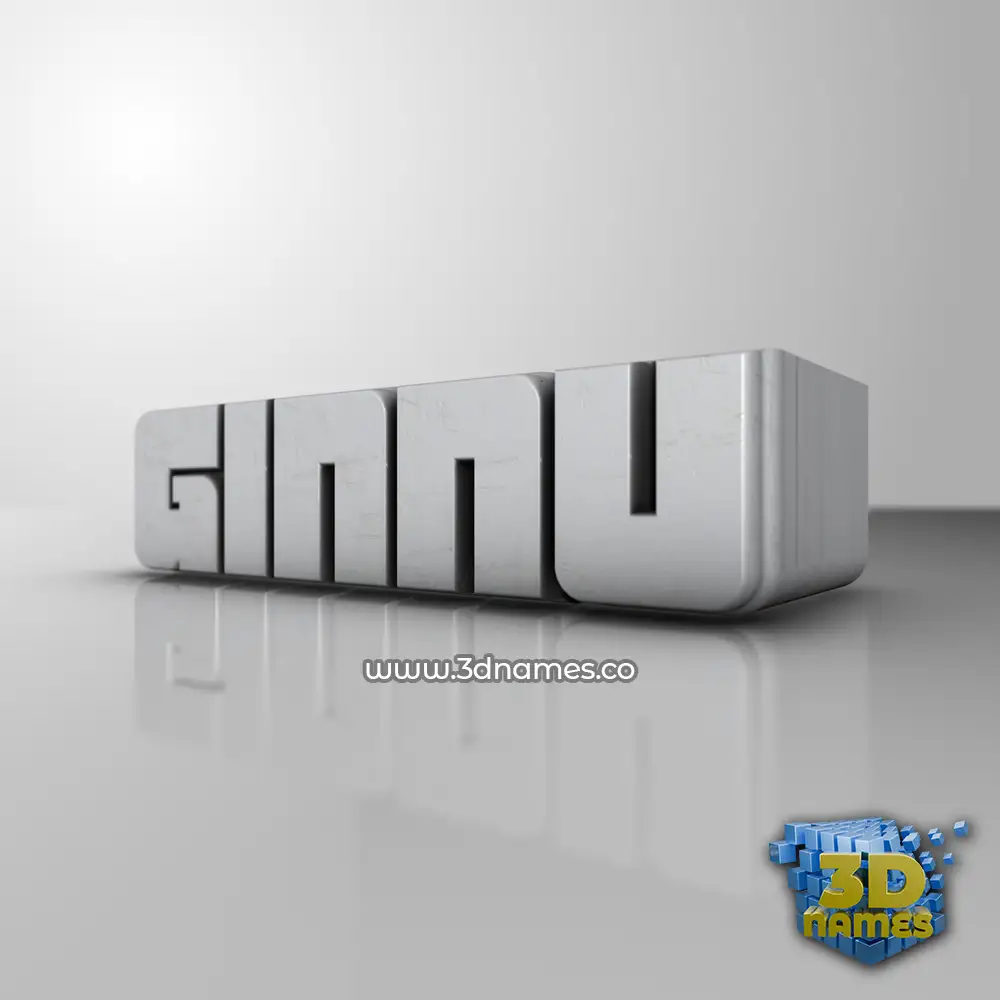 ginnu in White Metro style - 3D name wallpaper