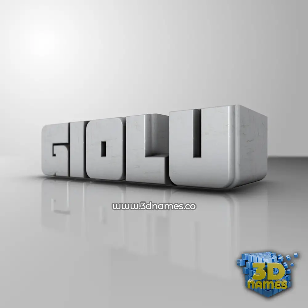 giolu in White Metro style - 3D name wallpaper