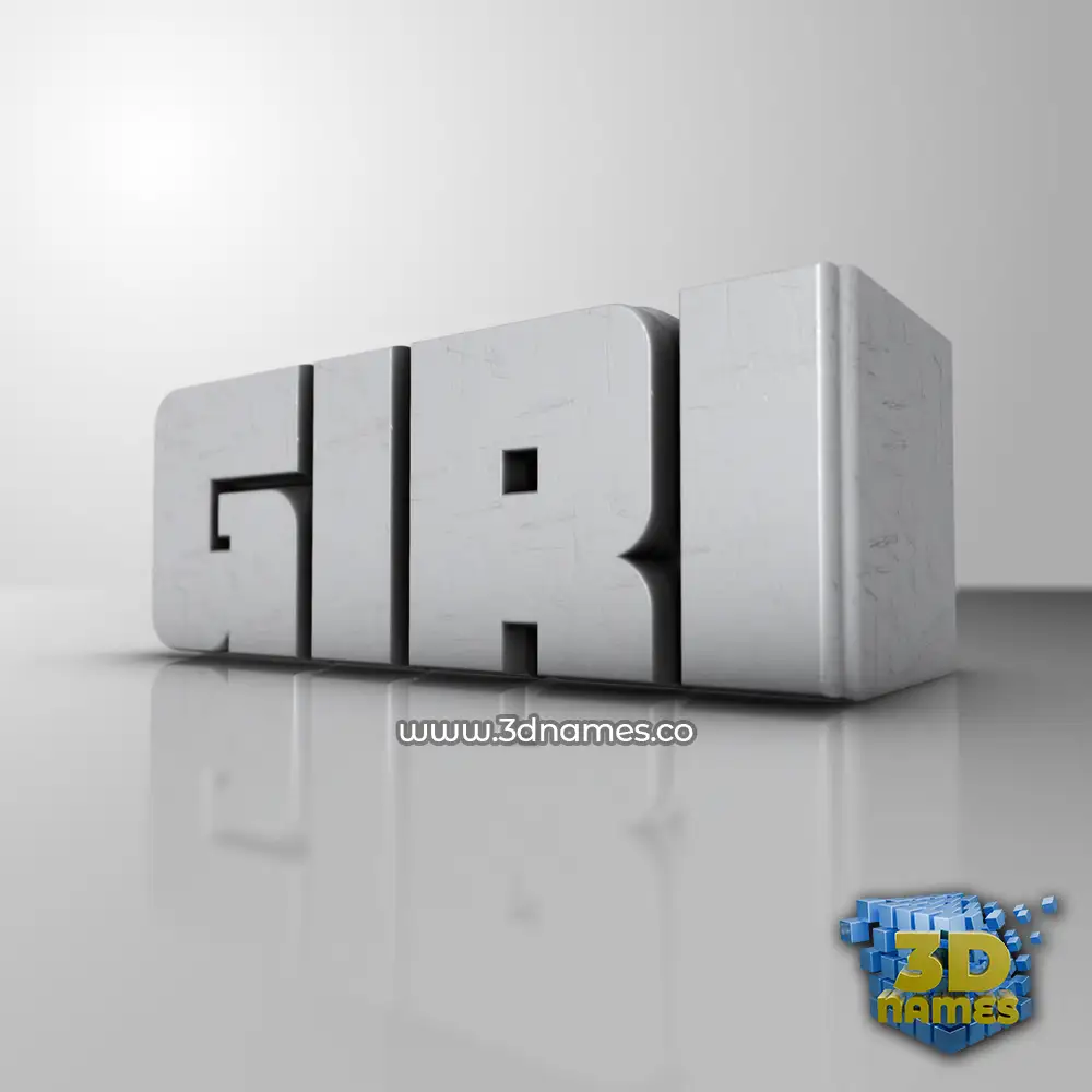 giri in White Metro style - 3D name wallpaper