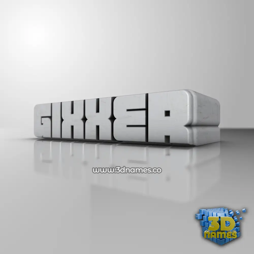 gixxer in White Metro style - 3D name wallpaper
