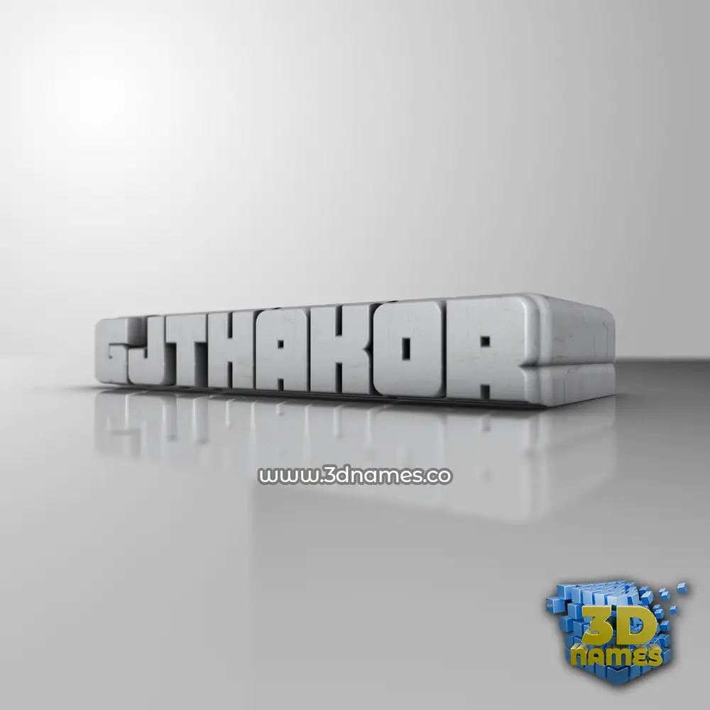 gjthakor in White Metro style - 3D name wallpaper