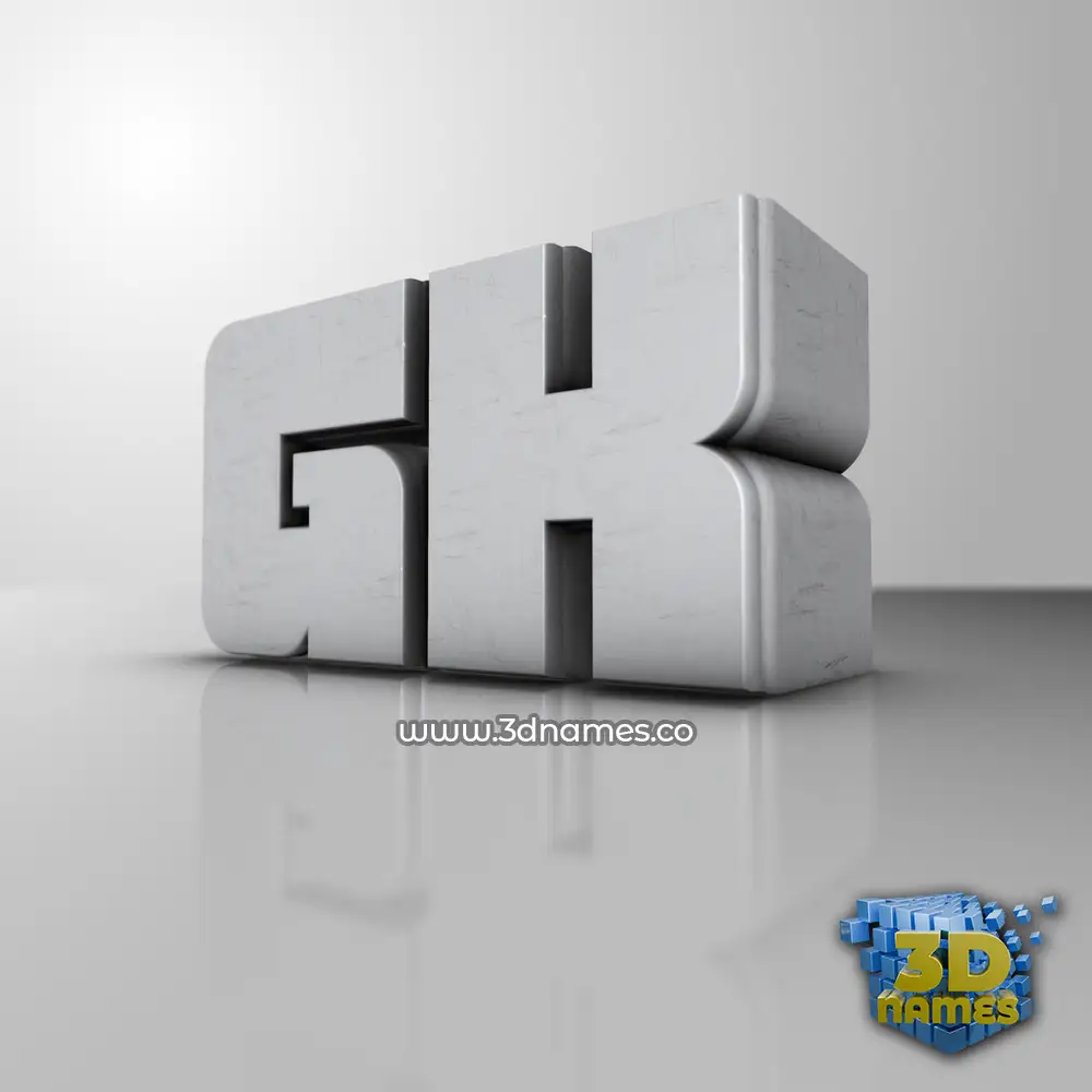 gk in White Metro style - 3D name wallpaper