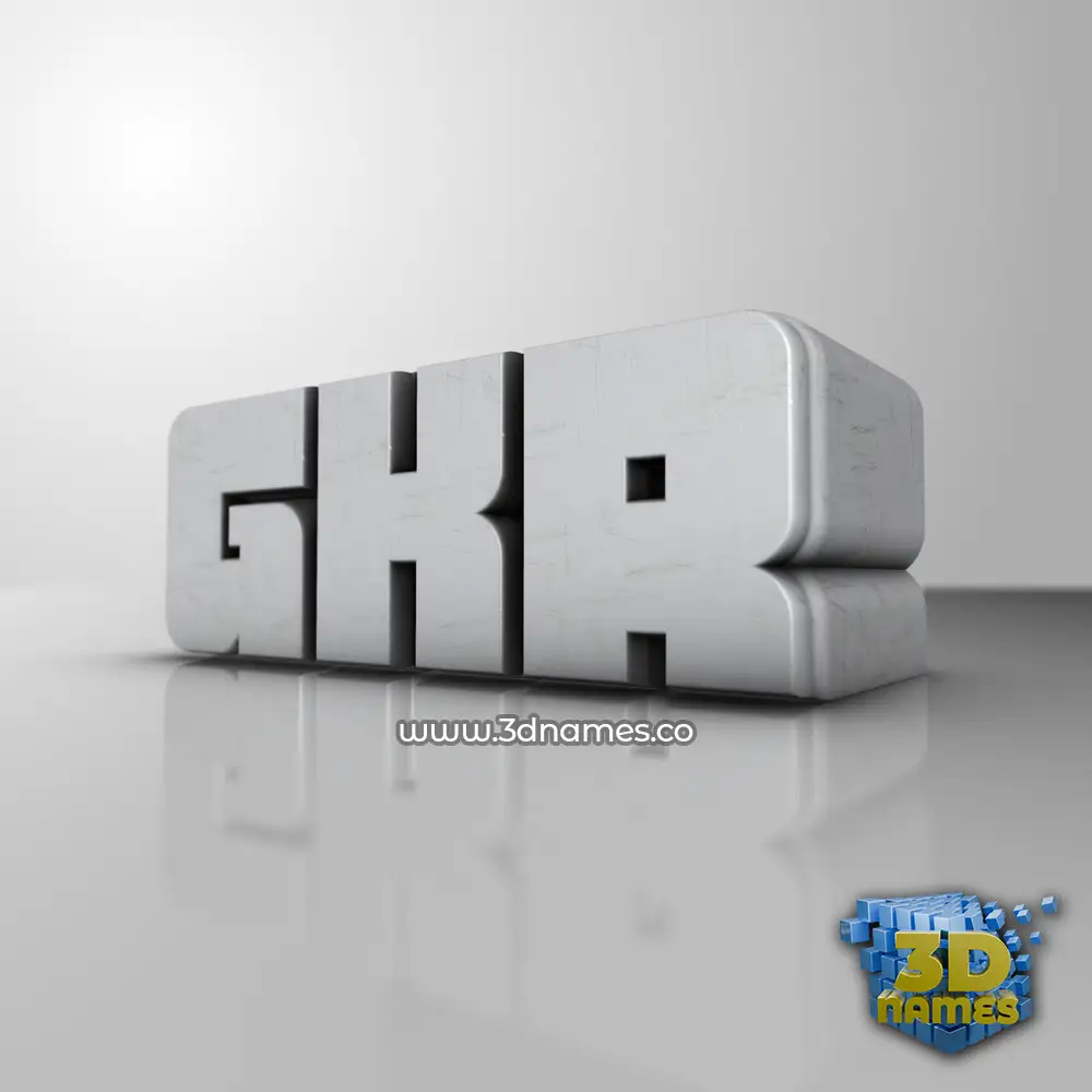 gkr in White Metro style - 3D name wallpaper