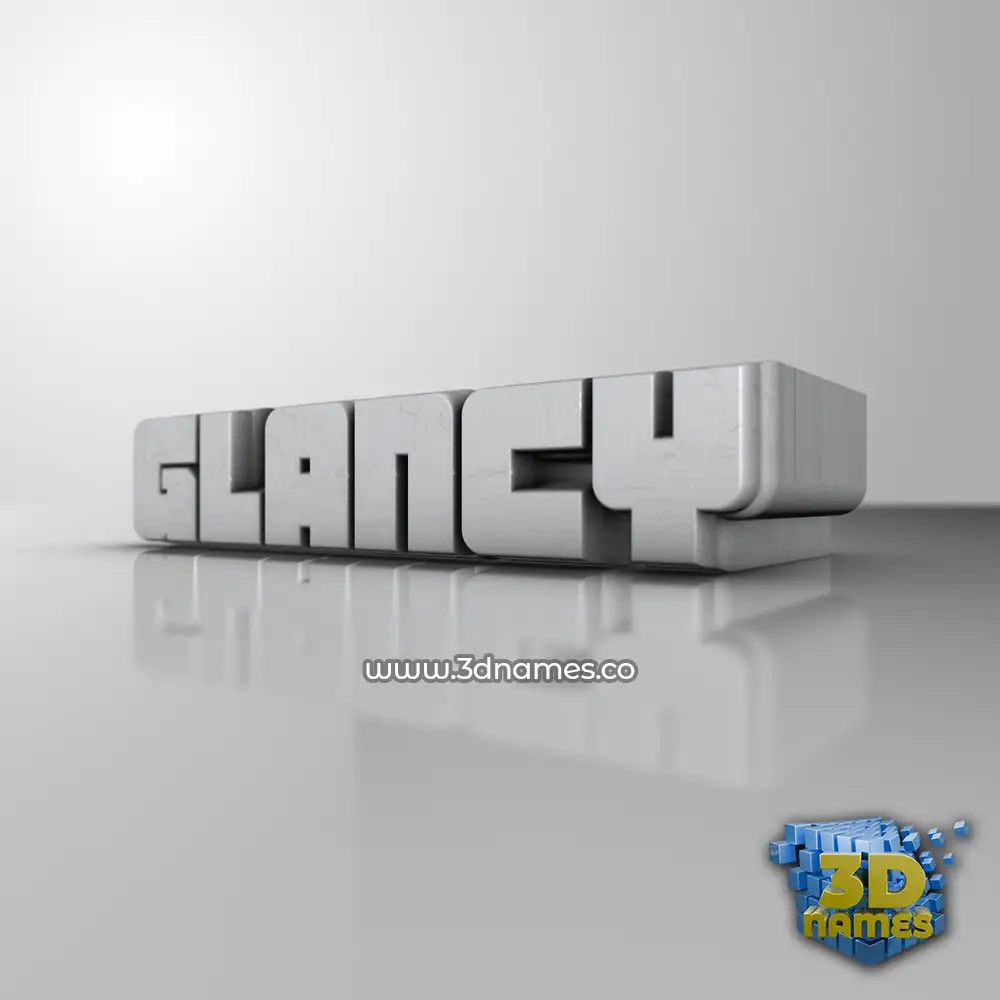 glancy in White Metro style - 3D name wallpaper