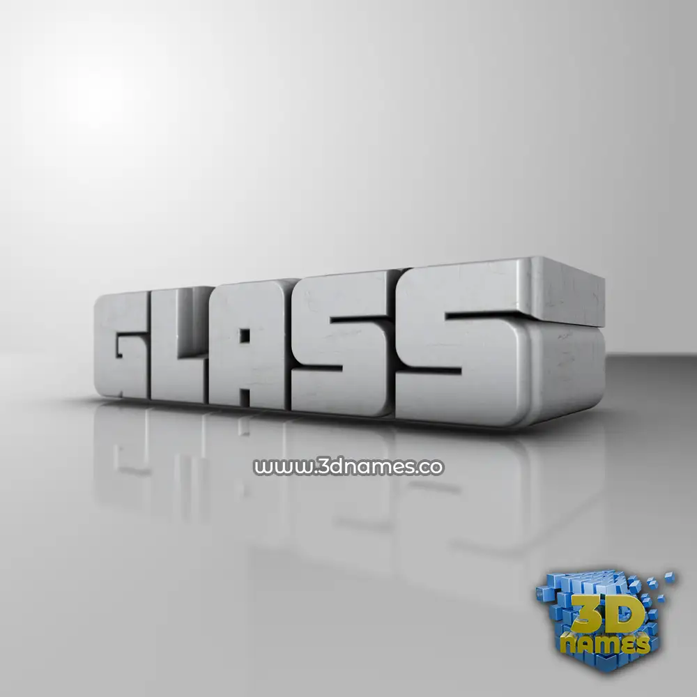 glass in White Metro style - 3D name wallpaper