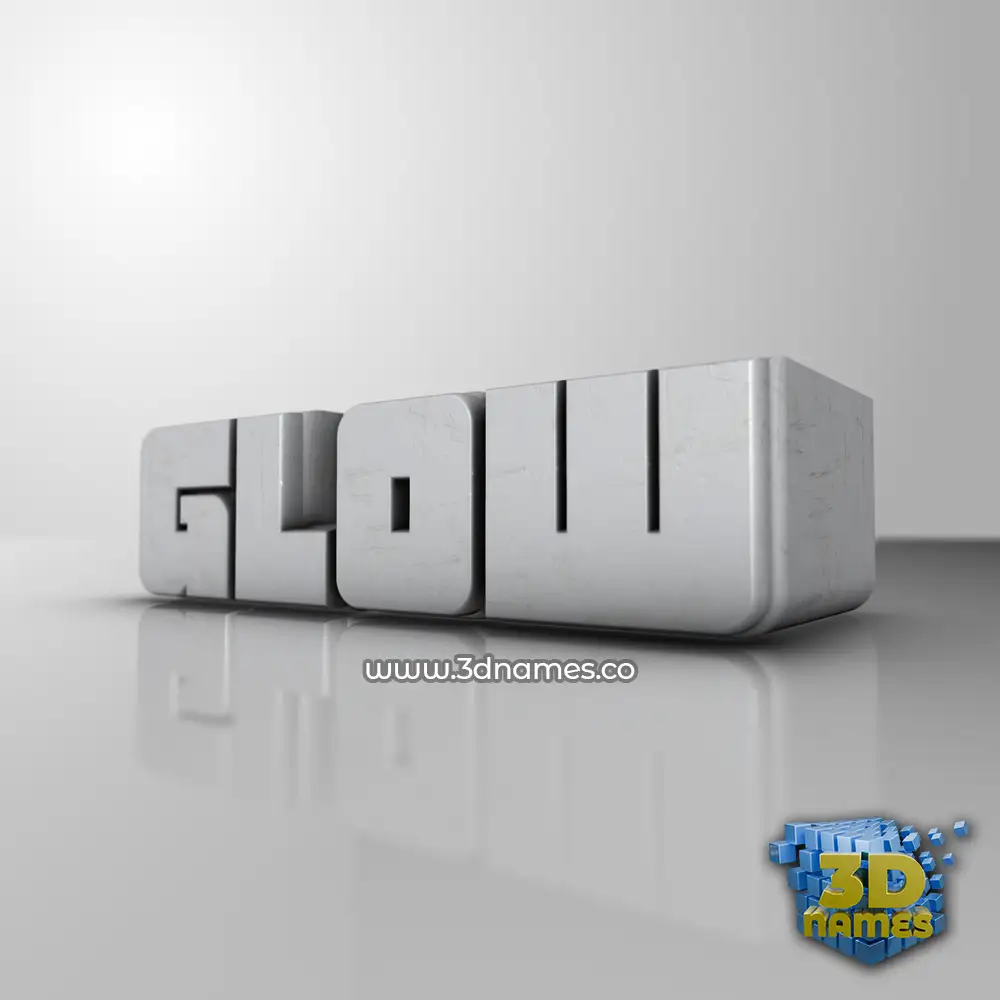 glow in White Metro style - 3D name wallpaper