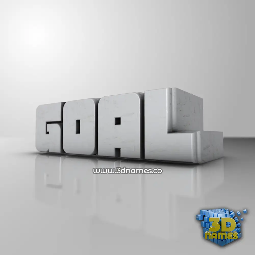 goal in White Metro style - 3D name wallpaper