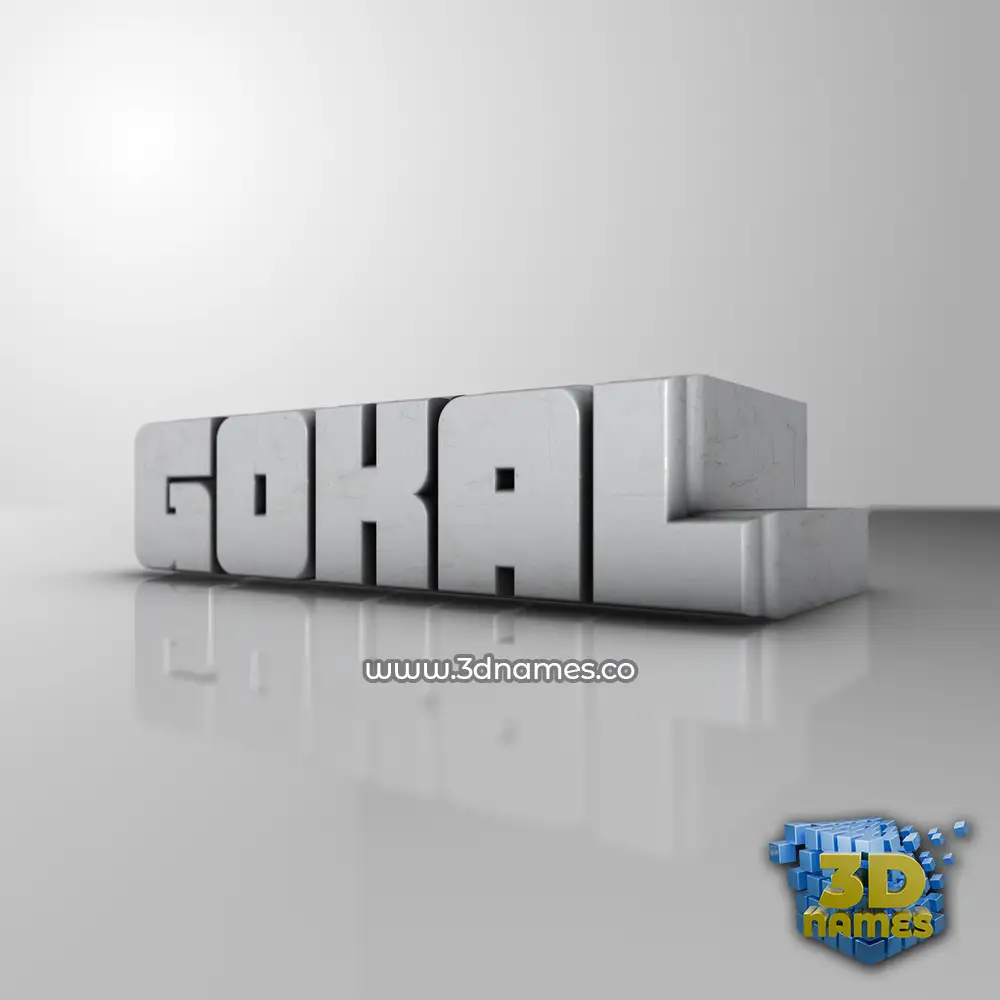 gokal in White Metro style - 3D name wallpaper