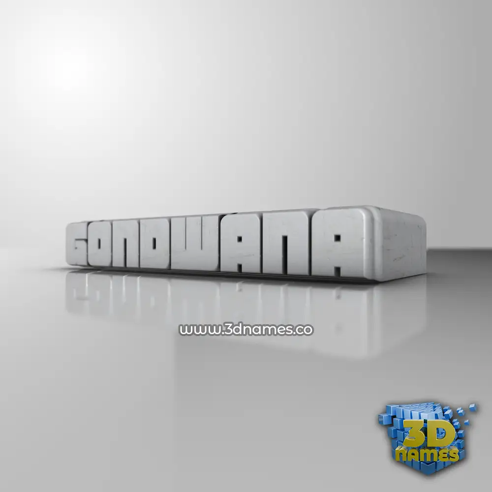 gondwana in White Metro style - 3D name wallpaper