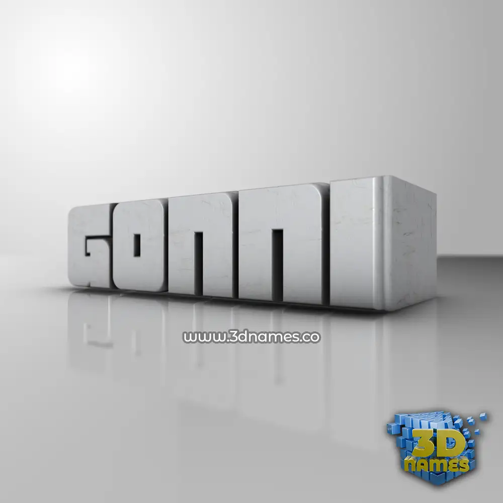 gonni in White Metro style - 3D name wallpaper