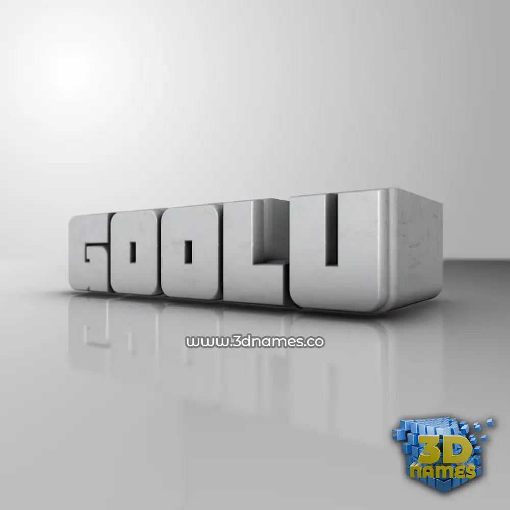goolu in White Metro style - 3D name wallpaper