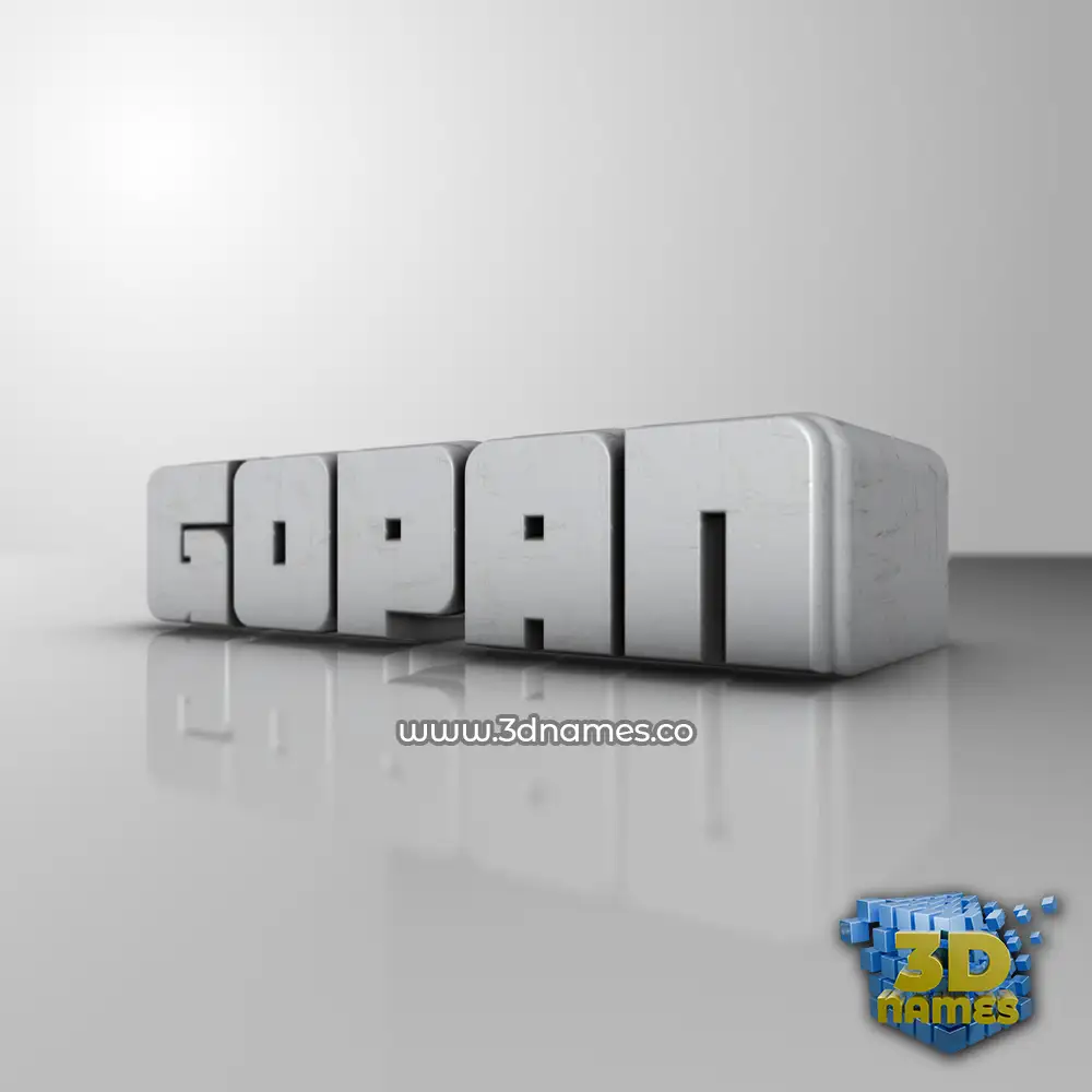 gopan in White Metro style - 3D name wallpaper