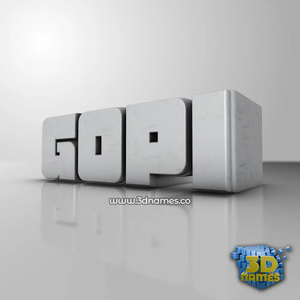 gopi in White Metro style - 3D name wallpaper