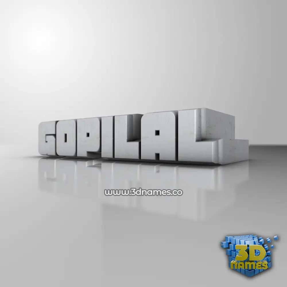 gopilal in White Metro style - 3D name wallpaper