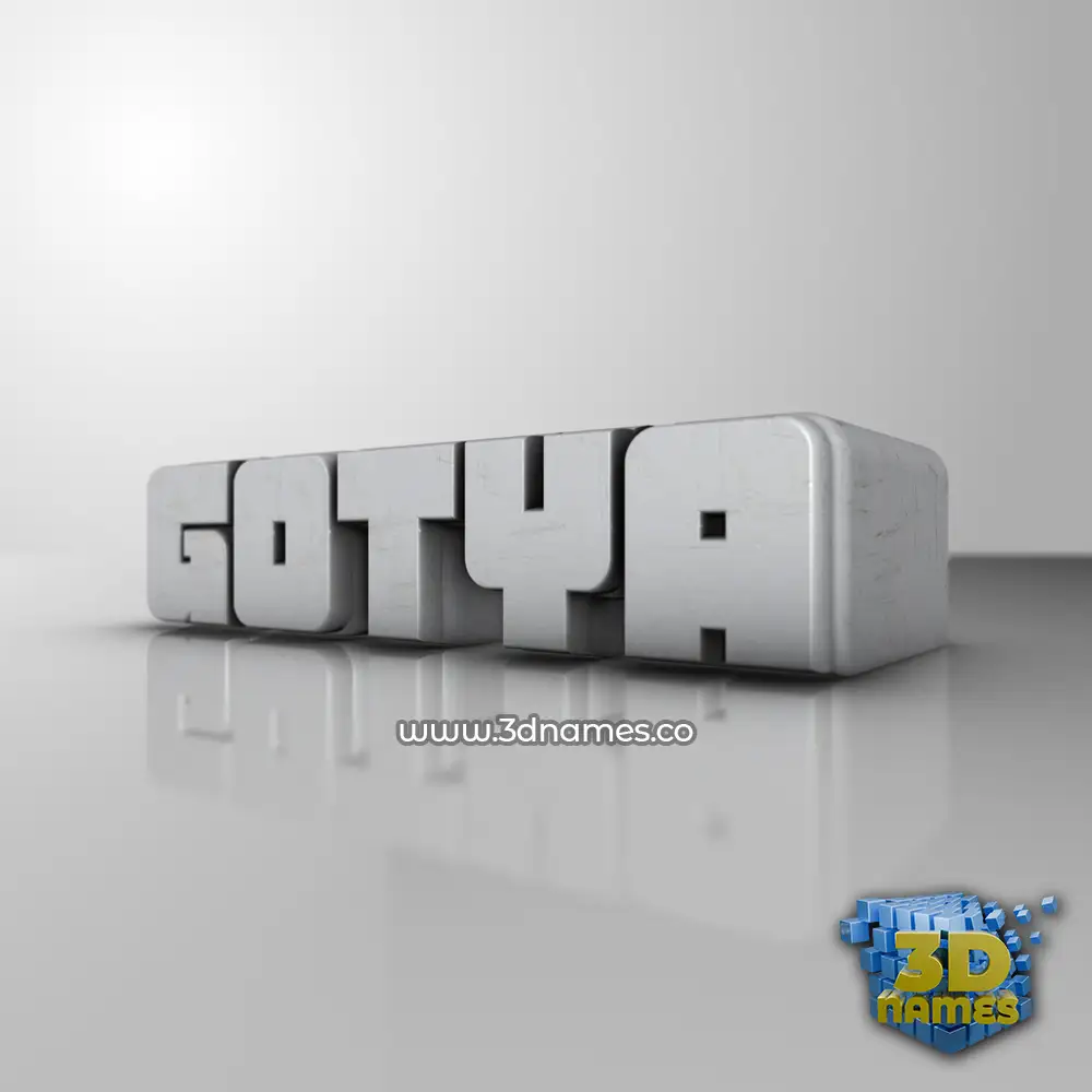 gotya in White Metro style - 3D name wallpaper