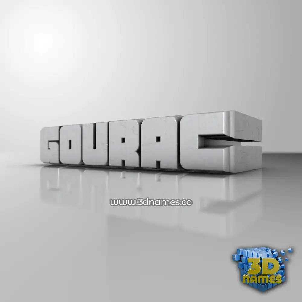 gourac in White Metro style - 3D name wallpaper