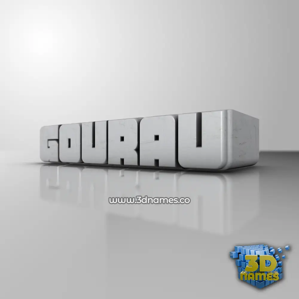 gourau in White Metro style - 3D name wallpaper